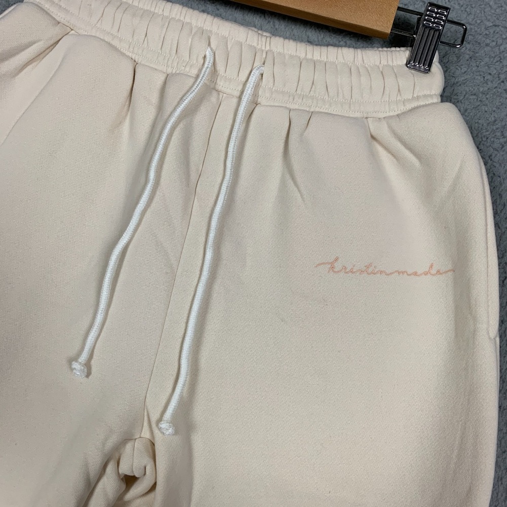 NWT Kristin Made Cloud Sweatpant Women's Small S Cream Drawstring Fleece Jogger - Picture 5 of 9